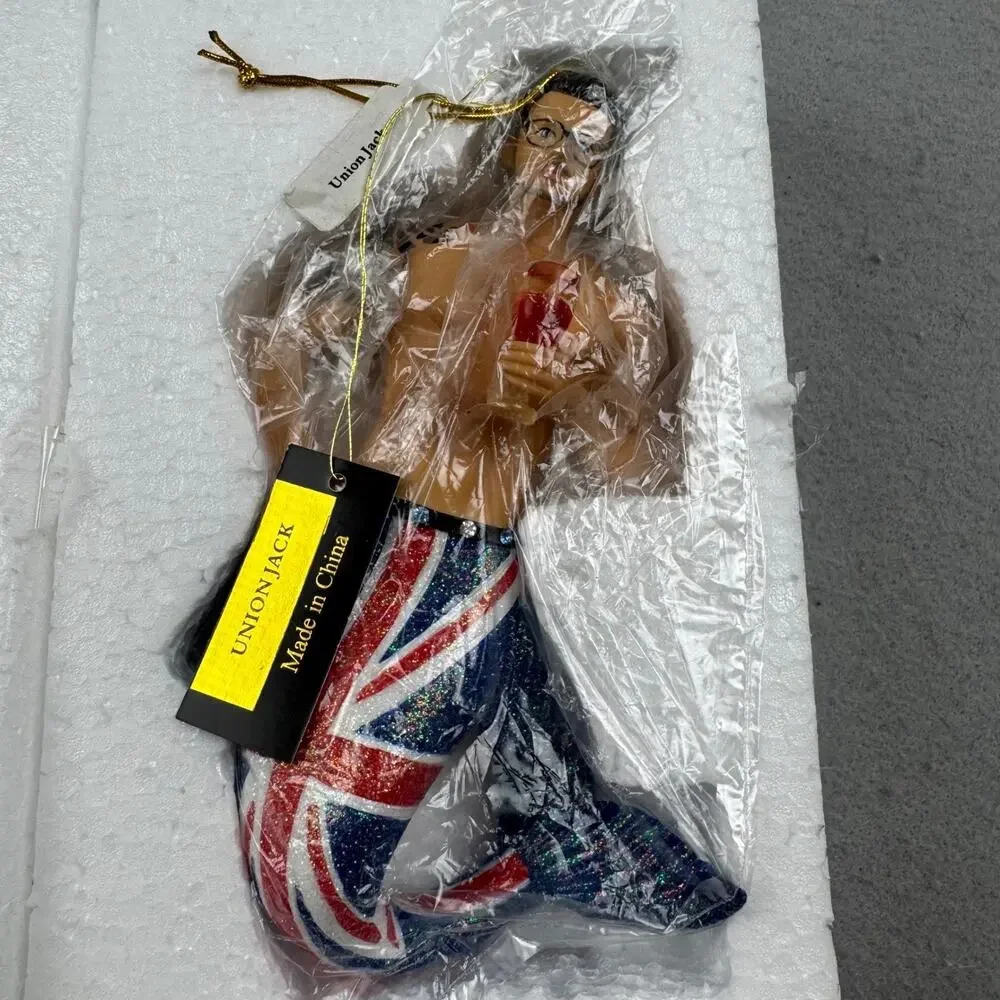 December Diamonds Union Jack Merman Ornament 55-55014 2016 Boxed UK Flag Retired